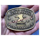 United States Postal Service brass belt buckle
