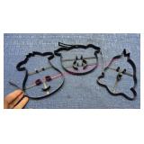 (3) metal farm animal pancake molds (cow-pig-chic)