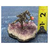Pewter Dragon on Amethyst crystal (Ral Partha?)