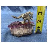 Pewter Dragon on Amethyst crystal (Ral Partha?)