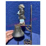 Vtg cast iron 13in bell (Butler Black Americana)