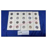 (20)Old Lincoln Wheat Pennies (in 2x2's) 1909-1954