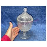 Vtg pedestal covered candy dish