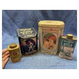 (4) Vtg advertising tins