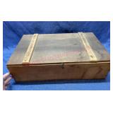 Nice antique wooden box w/ lid (19in wide)