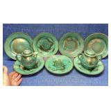 9pcs Antique Japan Gold Dragon dishes