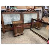 Antique twin bed frames -side table -lrg mirror