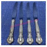 (4) Gorham Sterling Handle Dinner Knives