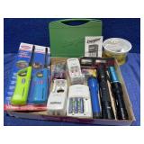 Flashlights, Rechargeable batteries, 2 Lighters