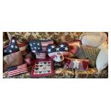 Americana toss pillows & others (like new) BR2