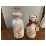 (2) Old milk bottles (1 is creamer top)