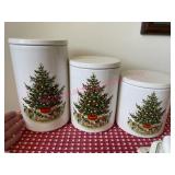 3pc Pfaltzgraff Christmas Heritage canisters BR1
