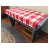 Smaller pine 30in bench & towel (Kitchen) blue