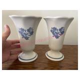 (2) Pfaltzgraff Footed Vases - 7in tall
