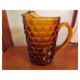 Amber Fostoria heavy pitcher (Kitch)