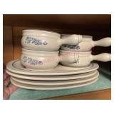 Pfaltzgraff Onion Soup Crocks & Under Plates