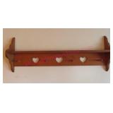 Wooden 3.5-ft wall shelf w/ pegs (BR2)