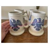 (4) Pfaltzgraff Blue Eagle Beer Steins (286M)