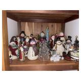Lot: Santa & Snowman figurines (hall linen closet)