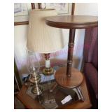 3pc Lot: Table lamp, Night light, 22in Thin stand