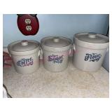 3pc Pfaltzgraff Flour -Sugar -Coffee Canister set