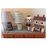 (4) Nightlights & a sheep (BR2) (can jars, houses)