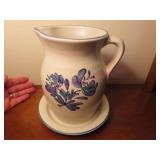 Pfaltzgraff 9in Pitcher & under plate USA