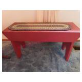 Smaller pine 30in bench & rug (BR1) red