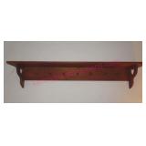 Wooden 5ft wall shelf w/ pegs (BR1)