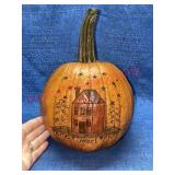 Pumpkin etched "Home Sweet Home" (resin) 12in tall