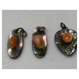 Sterling silver blister pearl pendants