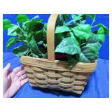 1986 Longaberger Classic Basket & artificial plant