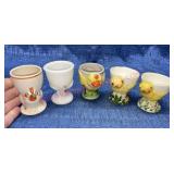 (5) Vtg egg cups