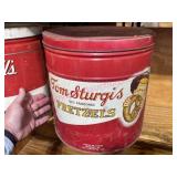 Larger old Tom Sturgis Pretzel Tin (12in tall)