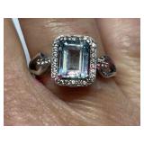 Sterling silver Sky Blue Topaz ring (sz 8)