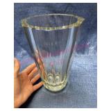 Vtg heavy thick glass vase - 9.5in tall