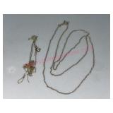 (2) 14K Gold necklaces (1.3g) (18in & 1 broken)