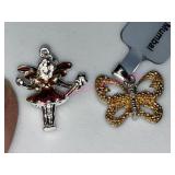 Sterling silver butterfly & Fairy pendants (2.7g)