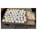 Flat of golf balls (various) used