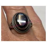 Sterling silver black spinel ring (sz 6.5)