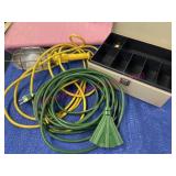 Garage Sale Cash Box, Ext. Cord, Drop Cord