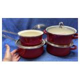 8pcs Chantal 21 Red Cookware (enamel on steel)