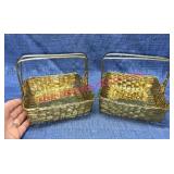 (2) Solid brass woven baskets (NOS)