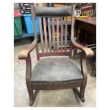 Antique oak rocking chair