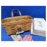 1998 Longaberger Heartland Med Key Basket & cards