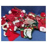 Lot: Christmas miniature stockings -mittens -etc
