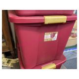 Sterilite red 22gal tote w/ lid #2