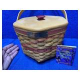1997 Longaberger Christmas Red Snowflake bskt &lid