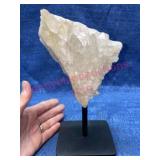 Clear Quartz crystal cluster on metal stand-8.5in