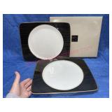 (2) Mikasa radiance onyx service plates w/ box